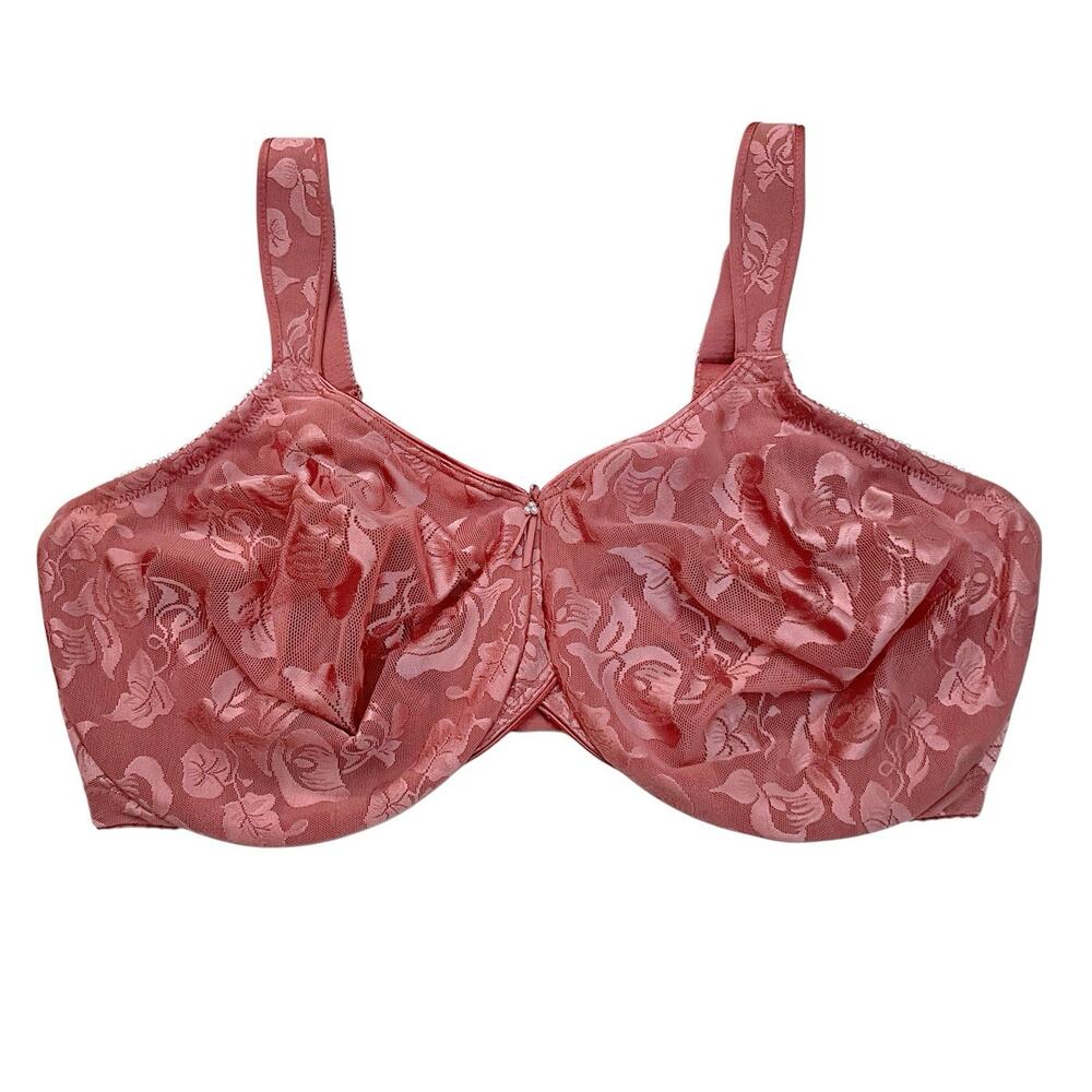 Wacoal Awareness Underwire Bra 40DDD Dark Pink Jacquard Soft Cup Comfort Straps